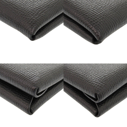HERMES Card Case Epsom Noir Calvi