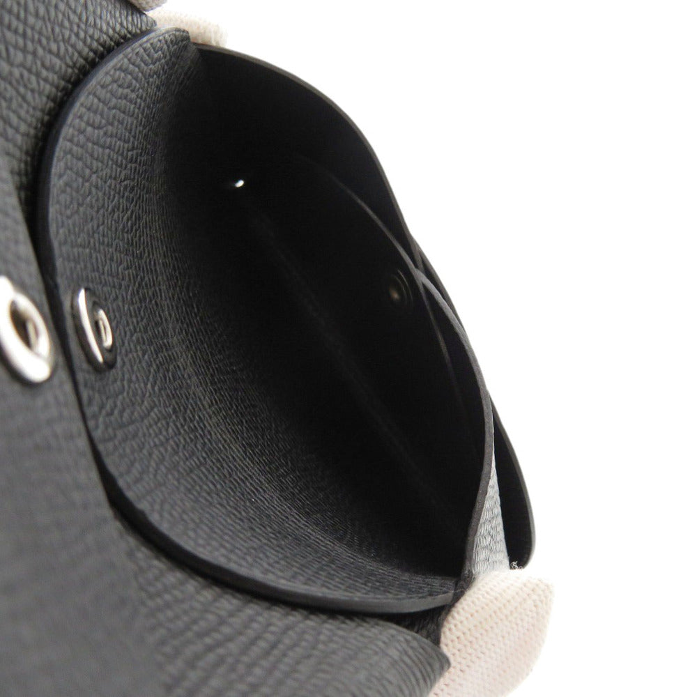 HERMES Card Case Epsom Noir Calvi