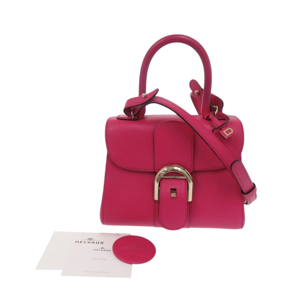 DELVAUX Handbag leather pink Bryon Mini Women Used Authentic