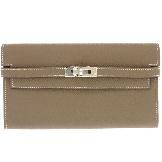 HERMES Long Wallet Purse Epsom Etope Kelly wallet unisex(Unisex) Used Authentic