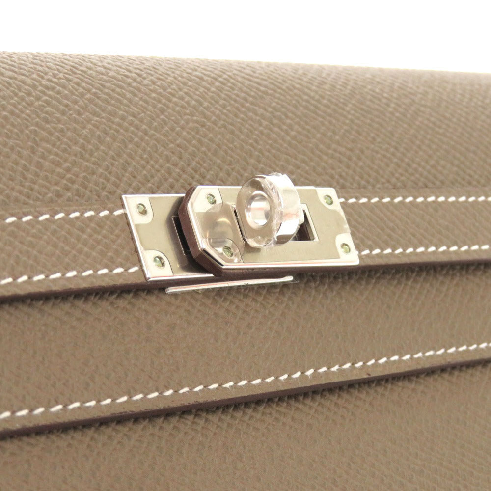 HERMES Long Wallet Purse Epsom Etope Kelly wallet unisex(Unisex) Used Authentic