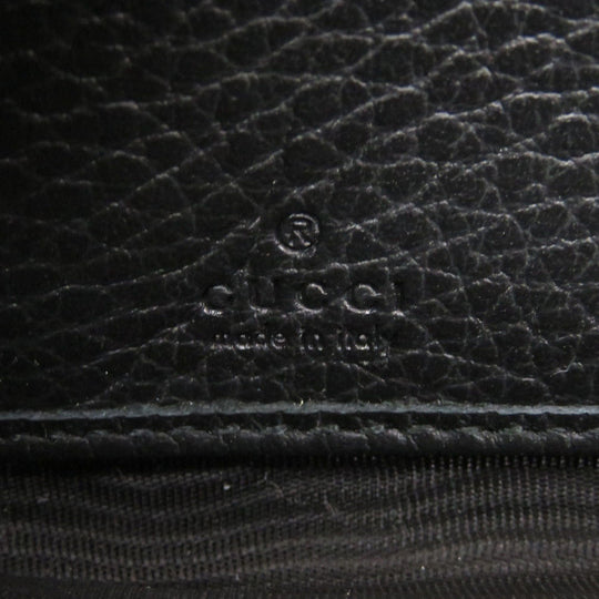 GUCCI Long Wallet Purse 456117 leather black Zip Around GG Marmont Women Used Authentic