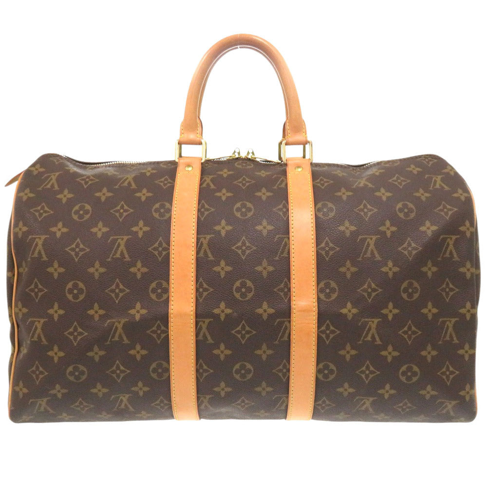 LOUIS VUITTON Boston Duffel bag M41428 Monogram canvas Brown Monogram Keepall 45 mens Used Authentic