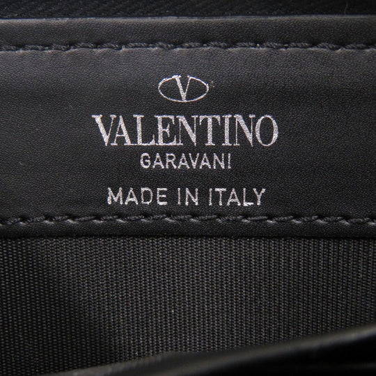 Valentino Garavani Long Wallet Purse XY2P0570 leather black Zip Around VLTN logo mens Used Authentic