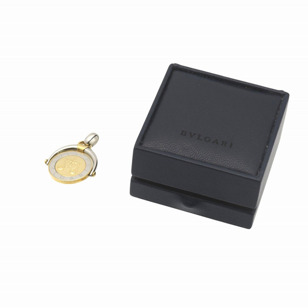 BVLGARI Pendant top K18 Yellow Gold, Stainless Steel gold Horoscope Libra Women Used Authentic