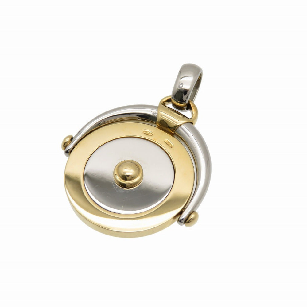 BVLGARI Pendant top K18 Yellow Gold, Stainless Steel gold Horoscope Libra Women Used Authentic