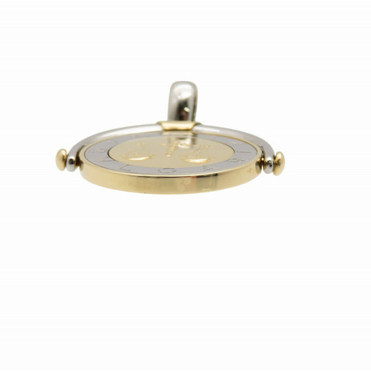 BVLGARI Pendant top K18 Yellow Gold, Stainless Steel gold Horoscope Libra Women Used Authentic
