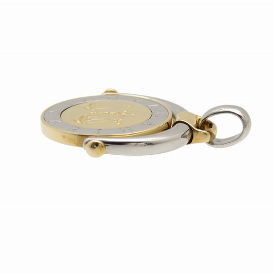 BVLGARI Pendant top K18 Yellow Gold, Stainless Steel gold Horoscope Libra Women Used Authentic