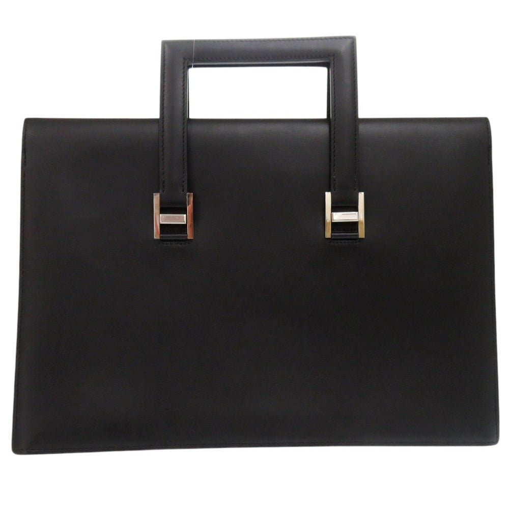 HERMES Briefcase leather black Business bag handbag 365PM mens Used Authentic