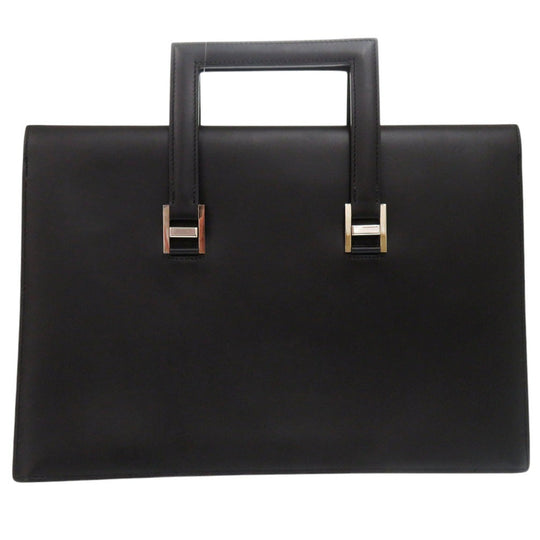 HERMES Briefcase leather black Business bag handbag 365PM mens Used Authentic