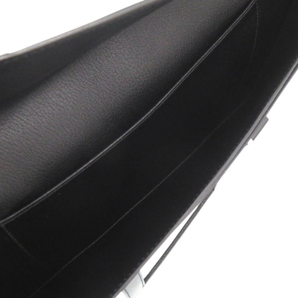 HERMES Briefcase leather black Business bag handbag 365PM mens Used Authentic