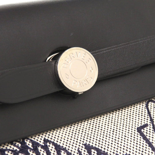 HERMES Handbag Toile H, Vash Hunter Blue indigo Herbag Zip 31 PM Pegasus Pop Women Used Authentic