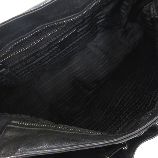 PRADA Shoulder Bag BT0582  leather NERO Crossbody messenger bag mens Used Authentic