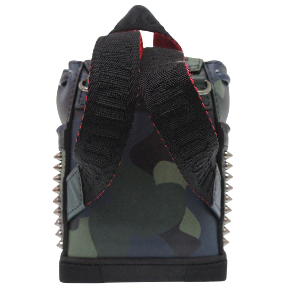 Christian Louboutin Shoulder Bag Calfskin multicolor Spike Camouflage Mini Bag Explorer funk Women Used Authentic
