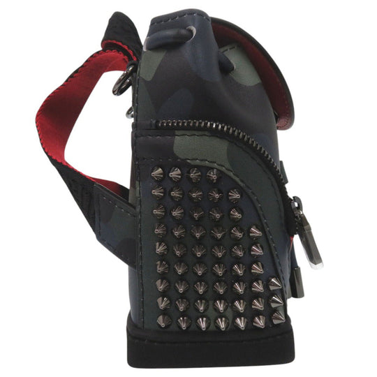 Christian Louboutin Shoulder Bag Calfskin multicolor Spike Camouflage Mini Bag Explorer funk Women Used Authentic