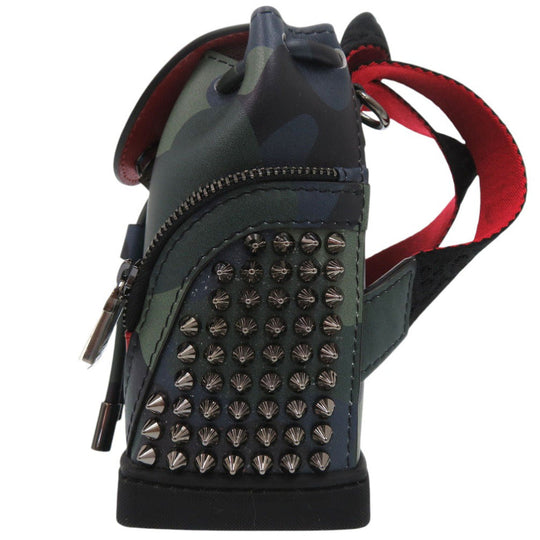 Christian Louboutin Shoulder Bag Calfskin multicolor Spike Camouflage Mini Bag Explorer funk Women Used Authentic