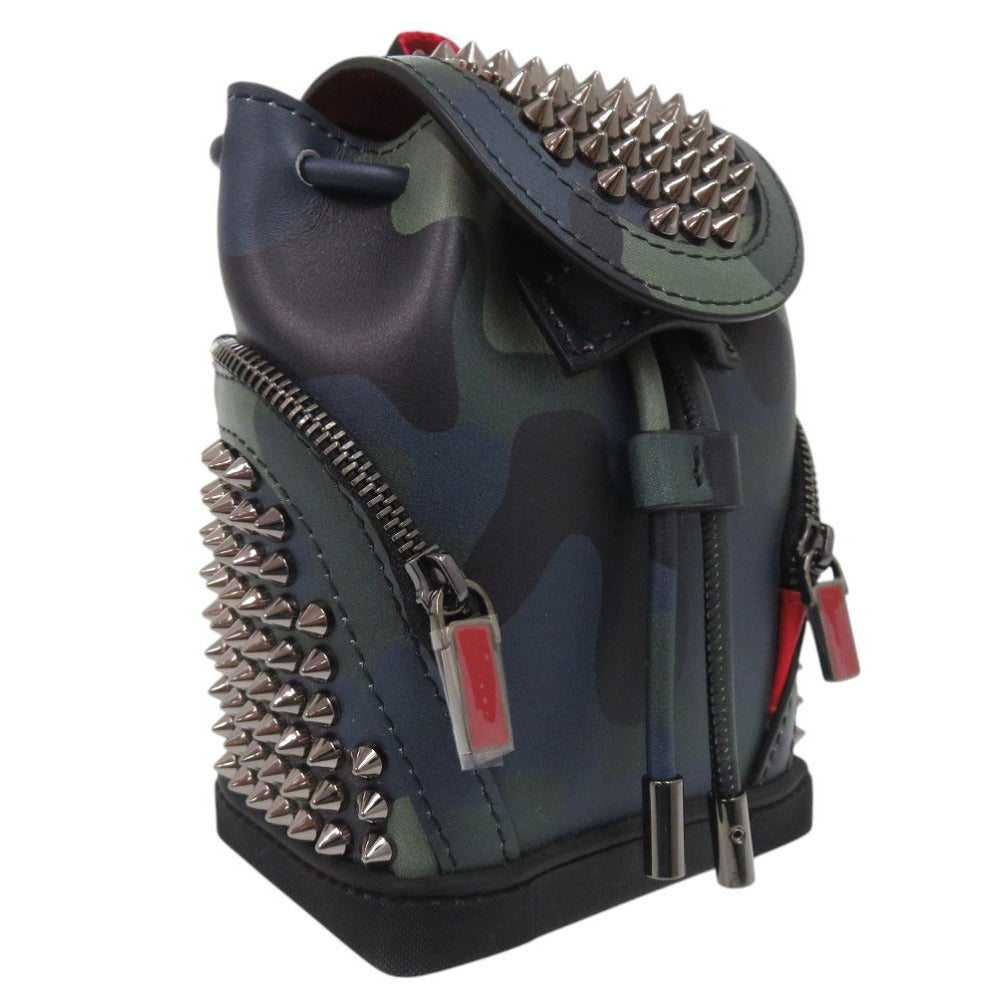 Christian Louboutin Shoulder Bag Calfskin multicolor Spike Camouflage Mini Bag Explorer funk Women Used Authentic
