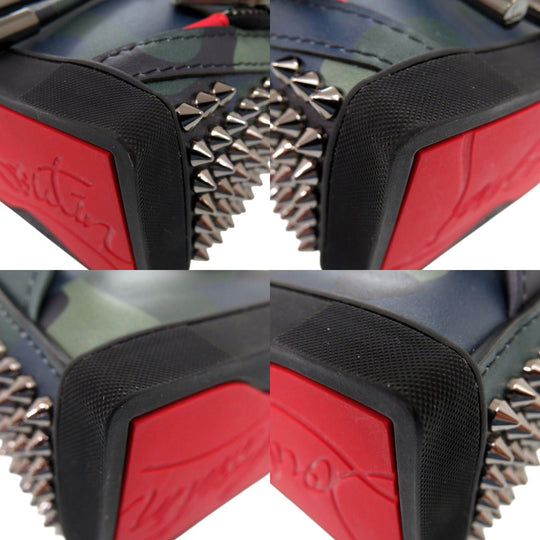 Christian Louboutin Shoulder Bag Calfskin multicolor Spike Camouflage Mini Bag Explorer funk Women Used Authentic