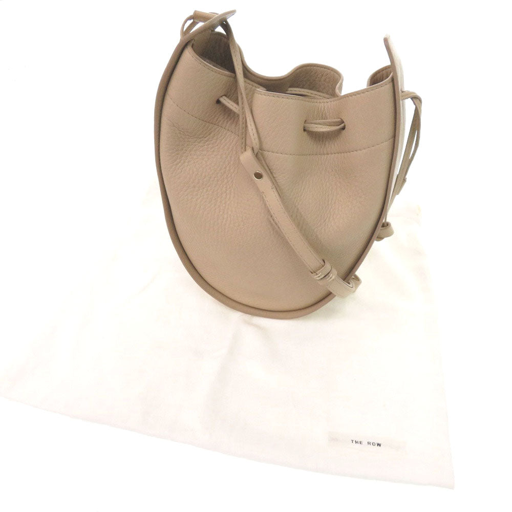 THE ROW Shoulder Bag leather beige Drawstring pouch Women Used Authentic