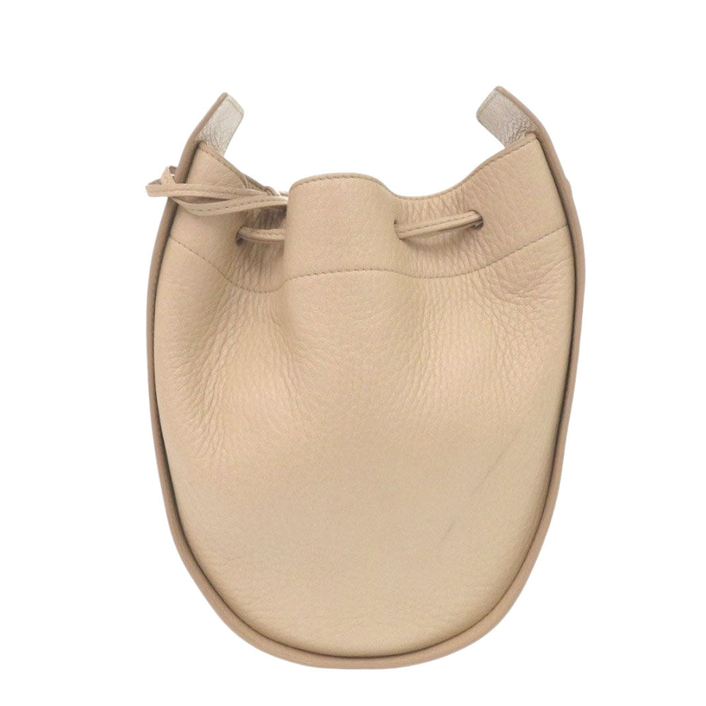 THE ROW Shoulder Bag leather beige Drawstring pouch Women Used Authentic