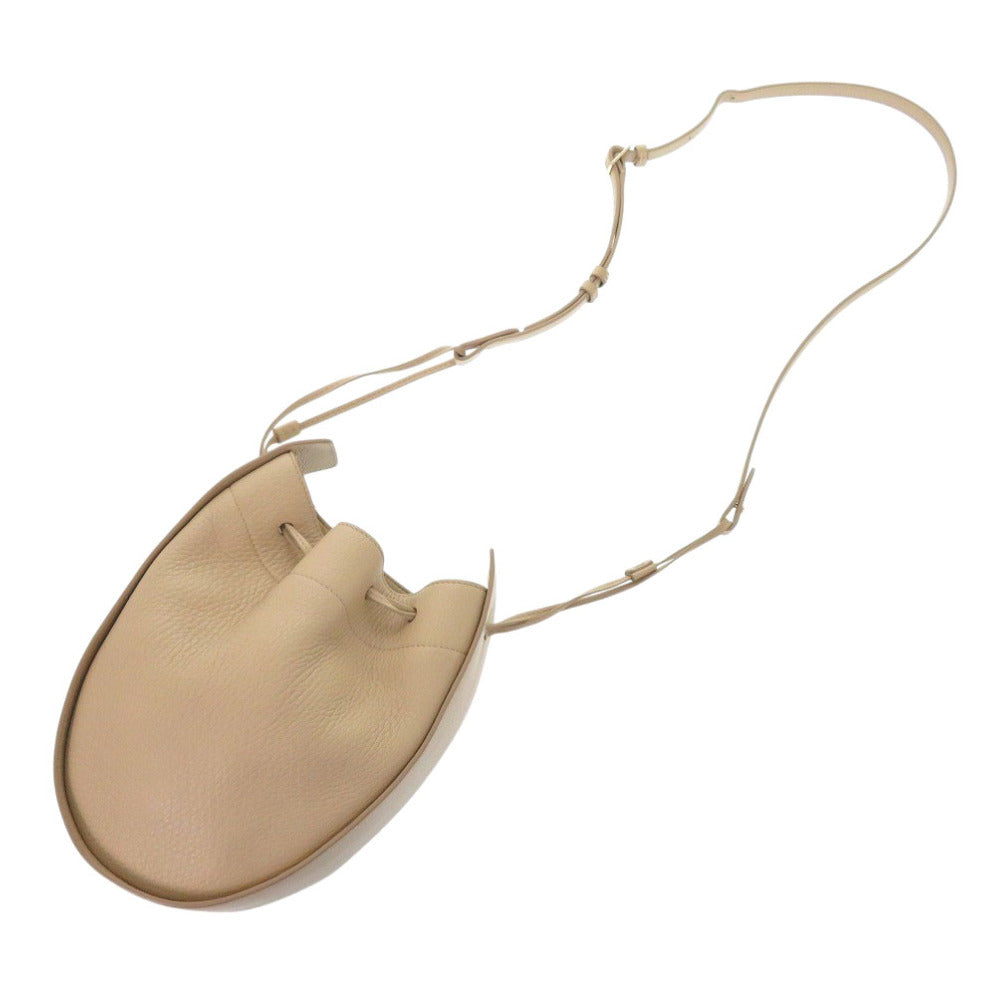 THE ROW Shoulder Bag leather beige Drawstring pouch Women Used Authentic