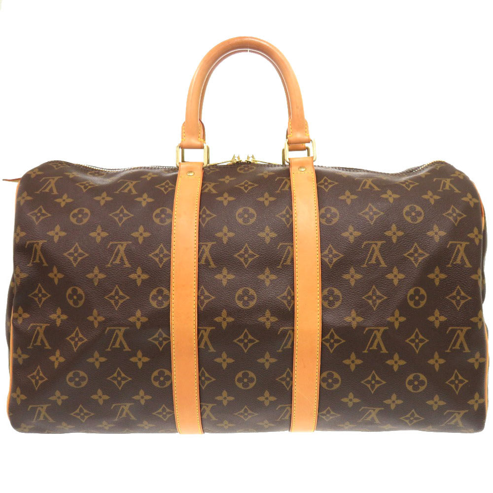 LOUIS VUITTON Boston Duffel bag M41428 Monogram canvas Brown Monogram Keepall 45 mens Used Authentic