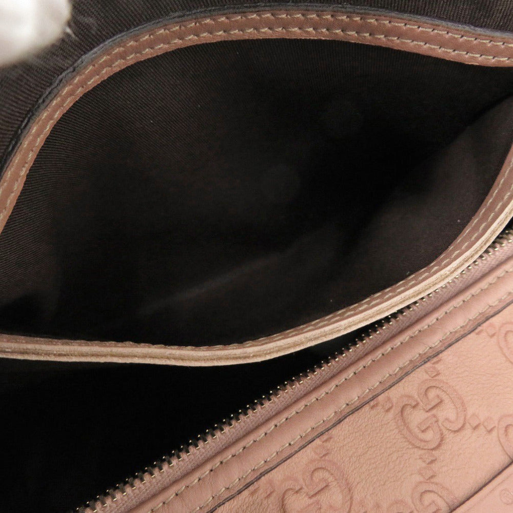 GUCCI Boston Duffel bag 449646 leather pink Micro Guccisima Women Used Authentic