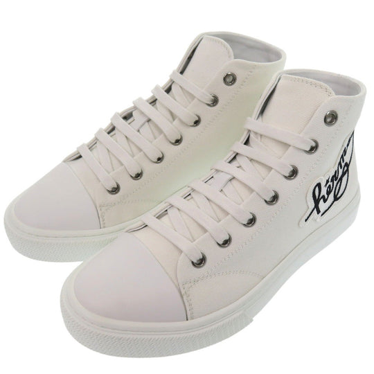 HERMES sneakers 241178Z Cotton canvas white Illico embroidered patch high top Iriko Women 37 Used Authentic