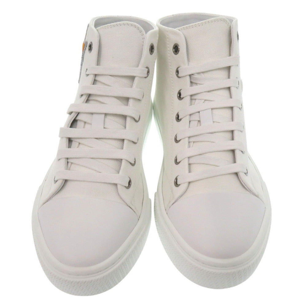 HERMES sneakers 241178Z Cotton canvas white Illico embroidered patch high top Iriko Women 37 Used Authentic