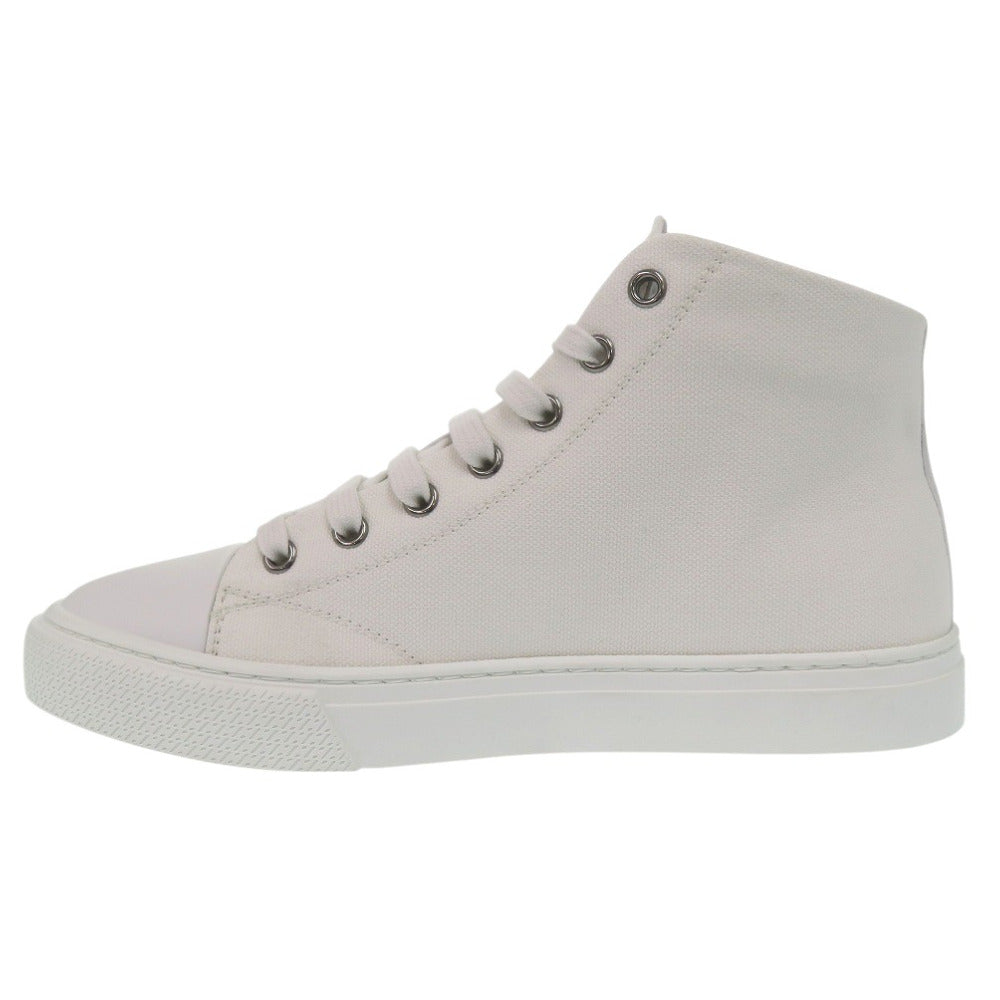 HERMES sneakers 241178Z Cotton canvas white Illico embroidered patch high top Iriko Women 37 Used Authentic
