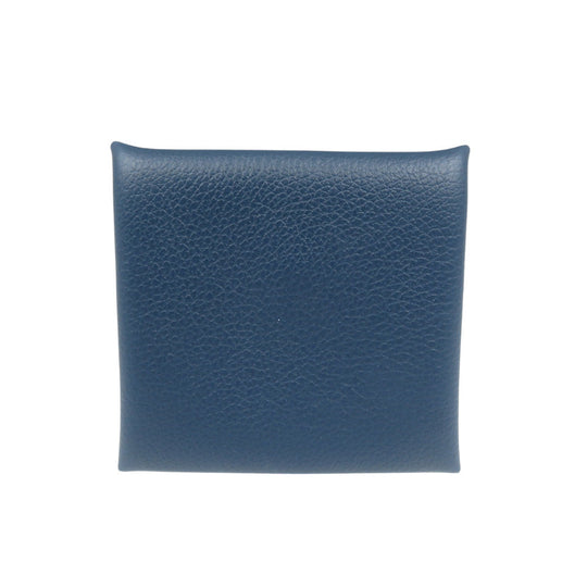HERMES Coin case Shave Blue drus Bastia Verso unisex(Unisex) Used Authentic