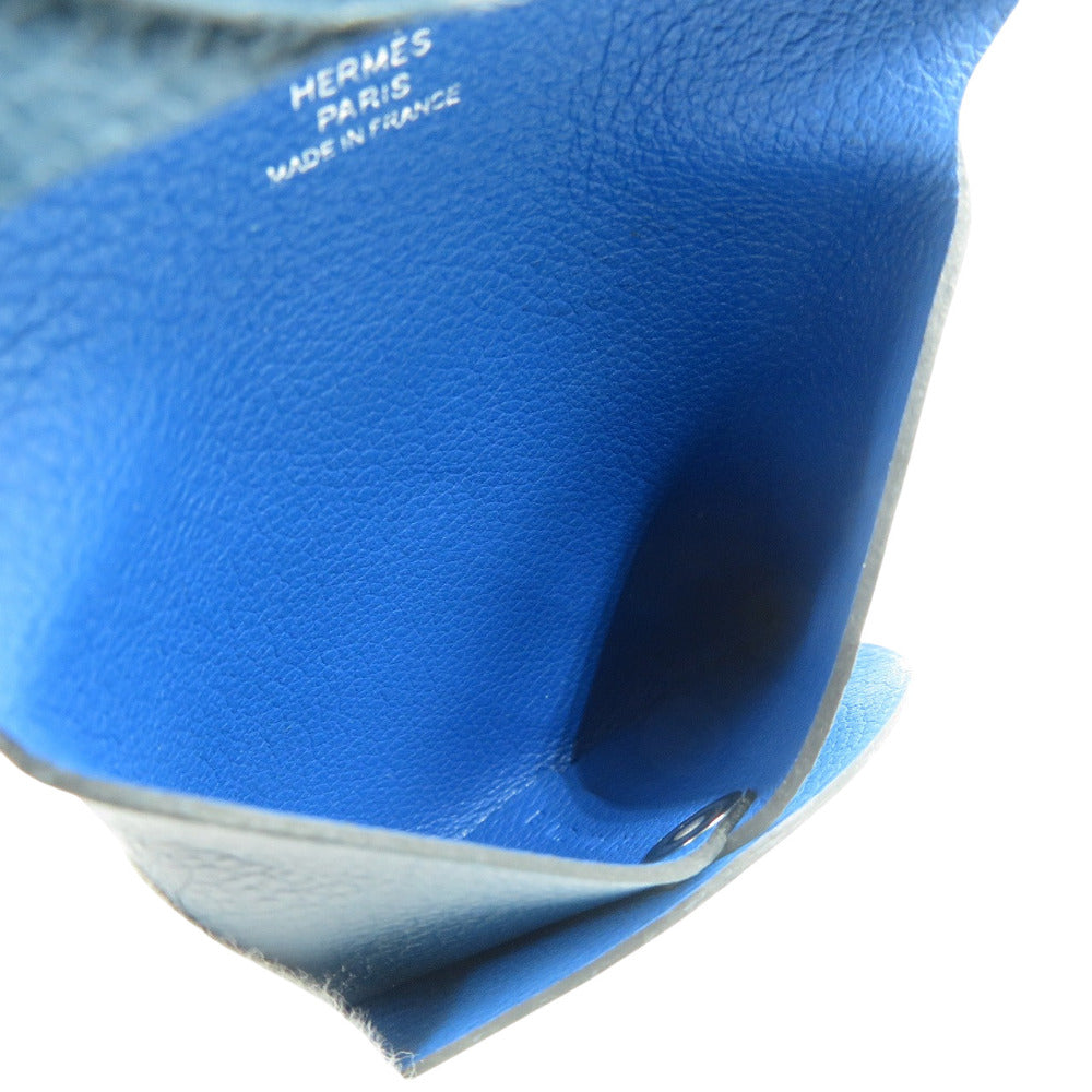 HERMES Coin case Shave Blue drus Bastia Verso unisex(Unisex) Used Authentic