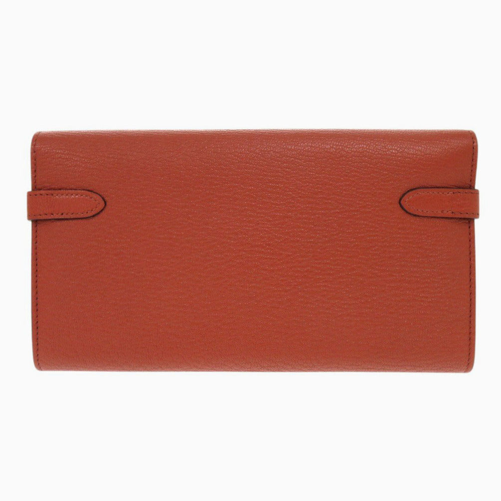HERMES Long Wallet Purse Epsom Brick Kelly wallet Women Used Authentic