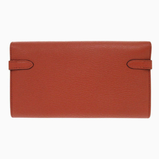 HERMES Long Wallet Purse Epsom Brick Kelly wallet Women Used Authentic