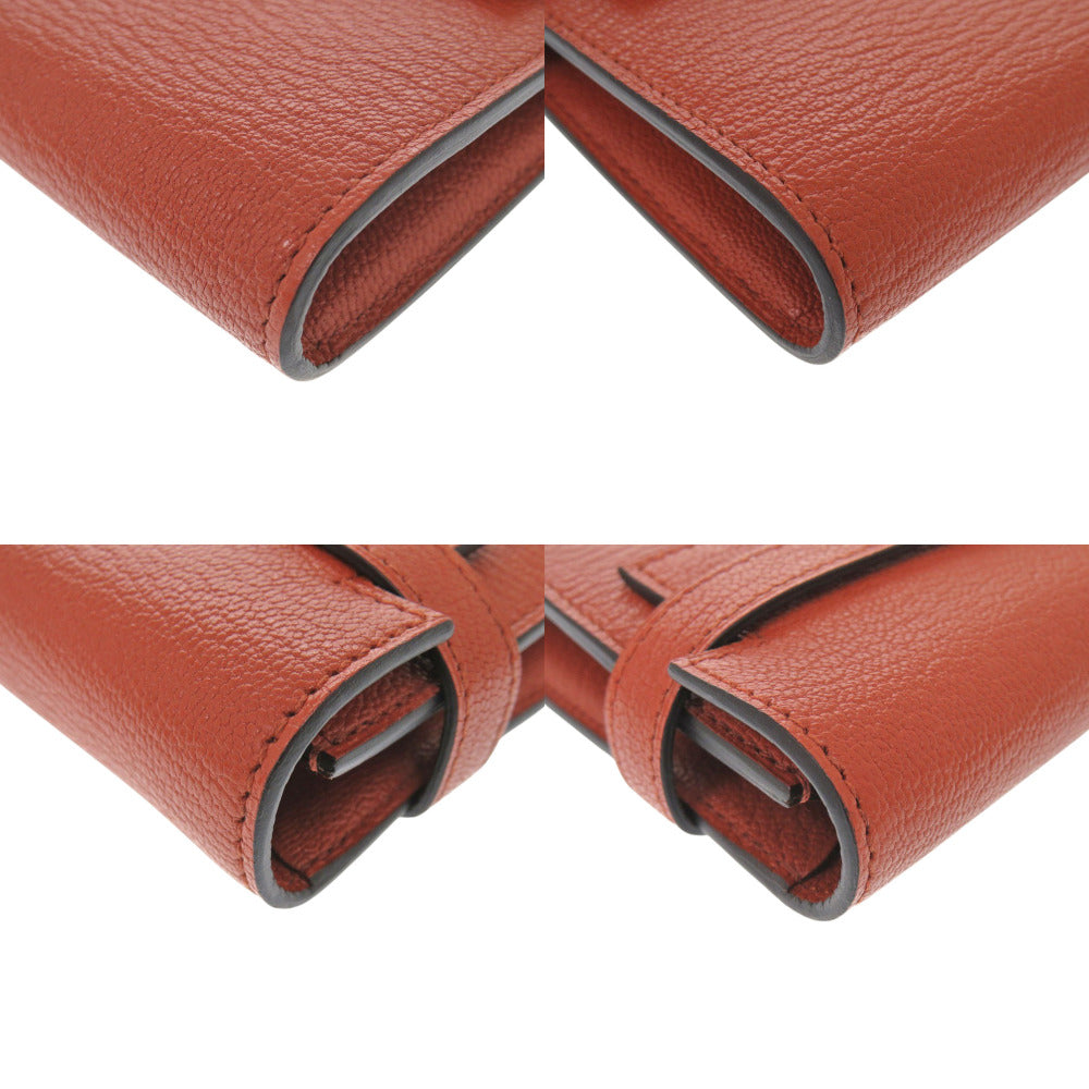 HERMES Long Wallet Purse Epsom Brick Kelly wallet Women Used Authentic