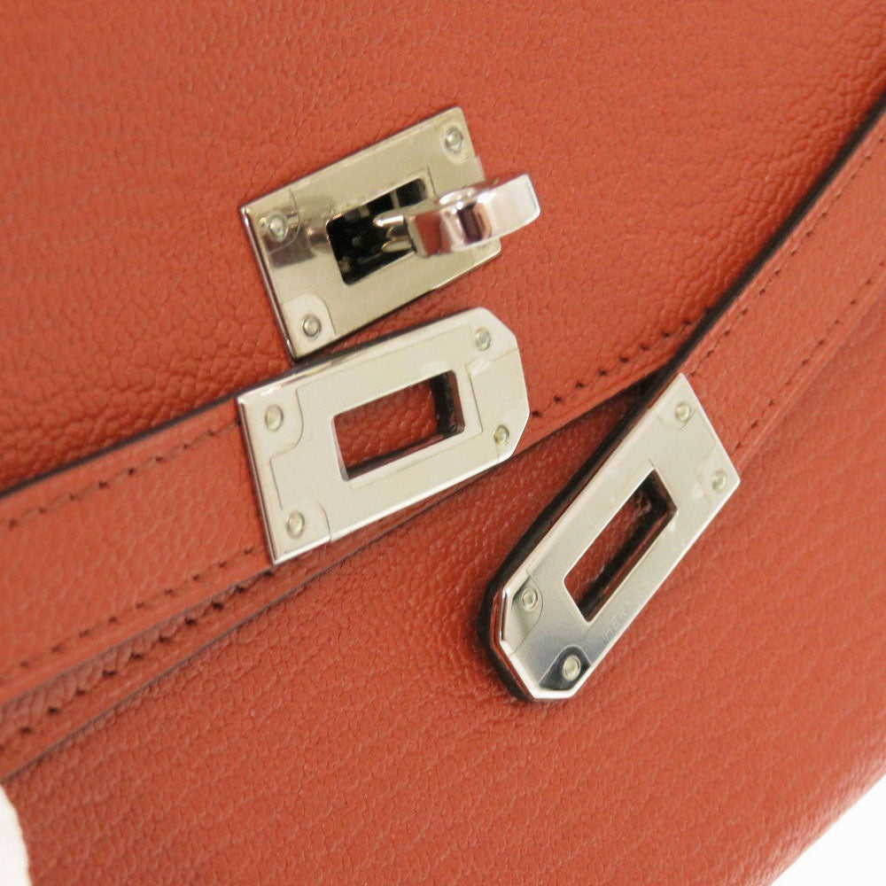 HERMES Long Wallet Purse Epsom Brick Kelly wallet Women Used Authentic