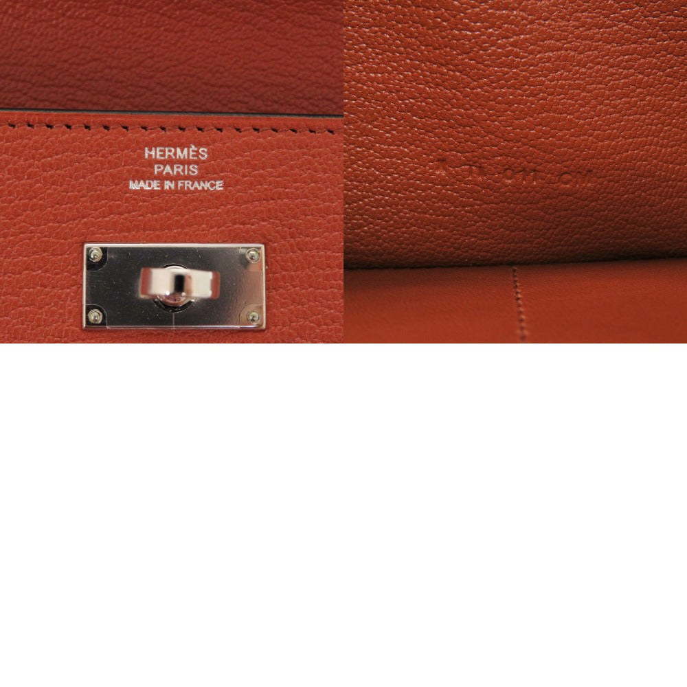 HERMES Long Wallet Purse Epsom Brick Kelly wallet Women Used Authentic
