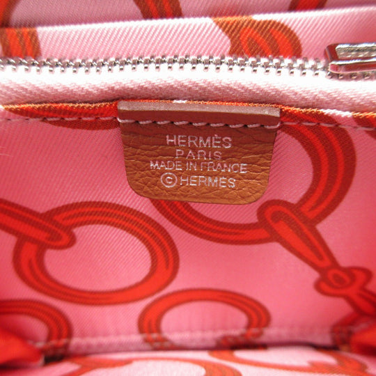 HERMES Coin case Evercolor, Silk gold Azap silk in compact unisex(Unisex) Used Authentic