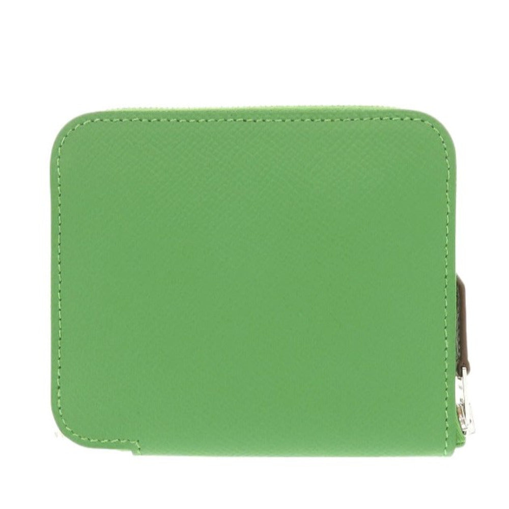 HERMES Coin case Epsom Vert Yucca Azap silk in compact Women Used Authentic