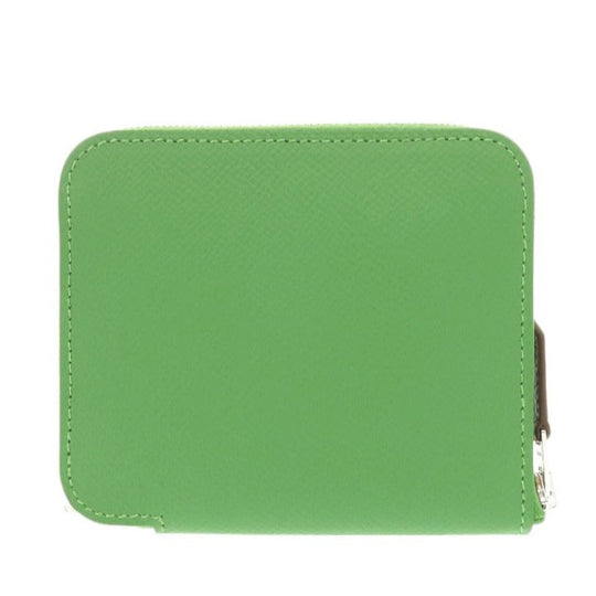 HERMES Coin case Epsom Vert Yucca Azap silk in compact Women Used Authentic