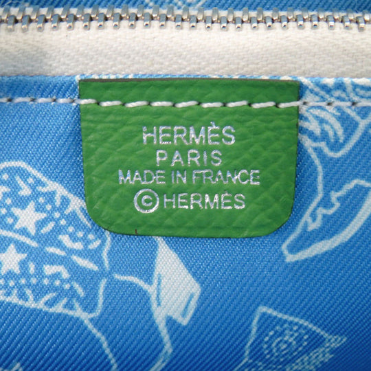 HERMES Coin case Epsom Vert Yucca Azap silk in compact Women Used Authentic