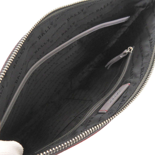 BALLY Clutch bag 6228710 leather gray Barry Stripe Heartland mens Used Authentic