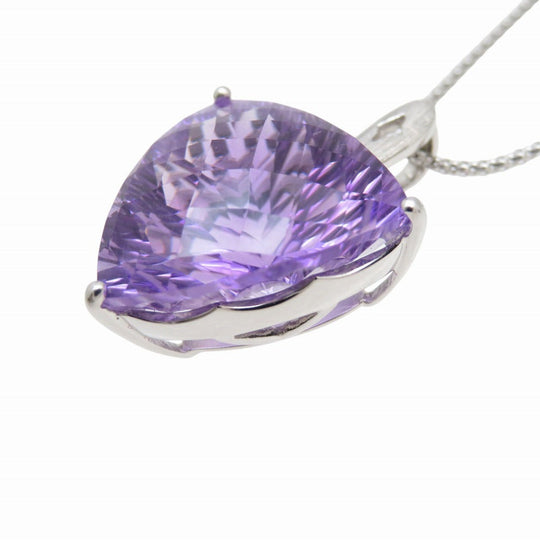 JEWELRY Necklace Amethyst, K18 White Gold purple Amethyst 20.660ct K18WG Women Used Authentic