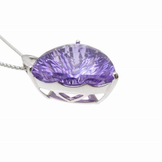 JEWELRY Necklace Amethyst, K18 White Gold purple Amethyst 20.660ct K18WG Women Used Authentic