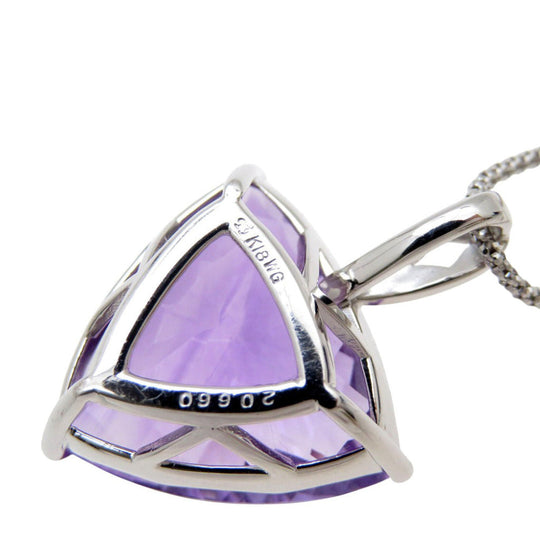 JEWELRY Necklace Amethyst, K18 White Gold purple Amethyst 20.660ct K18WG Women Used Authentic