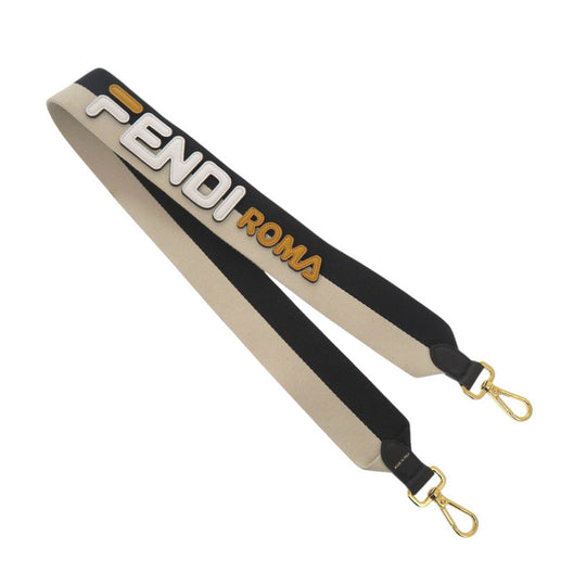 FENDI Shoulder strap Canvas, Leather beige FENDIxFILA Fendi x Fila logo