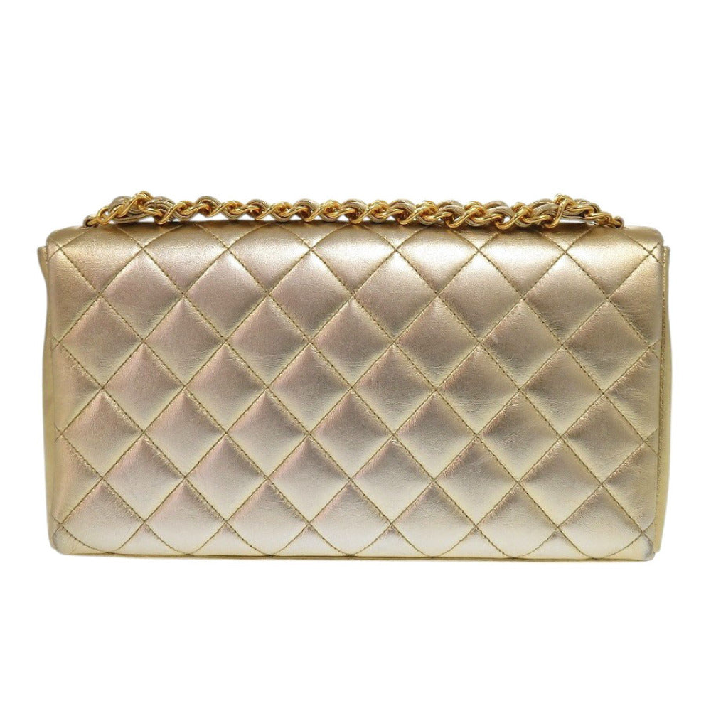 CHANEL Handbag lambskin gold COCO Mark Chain Matrasse Women Used Authentic