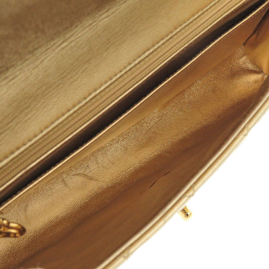CHANEL Handbag lambskin gold COCO Mark Chain Matrasse Women Used Authentic