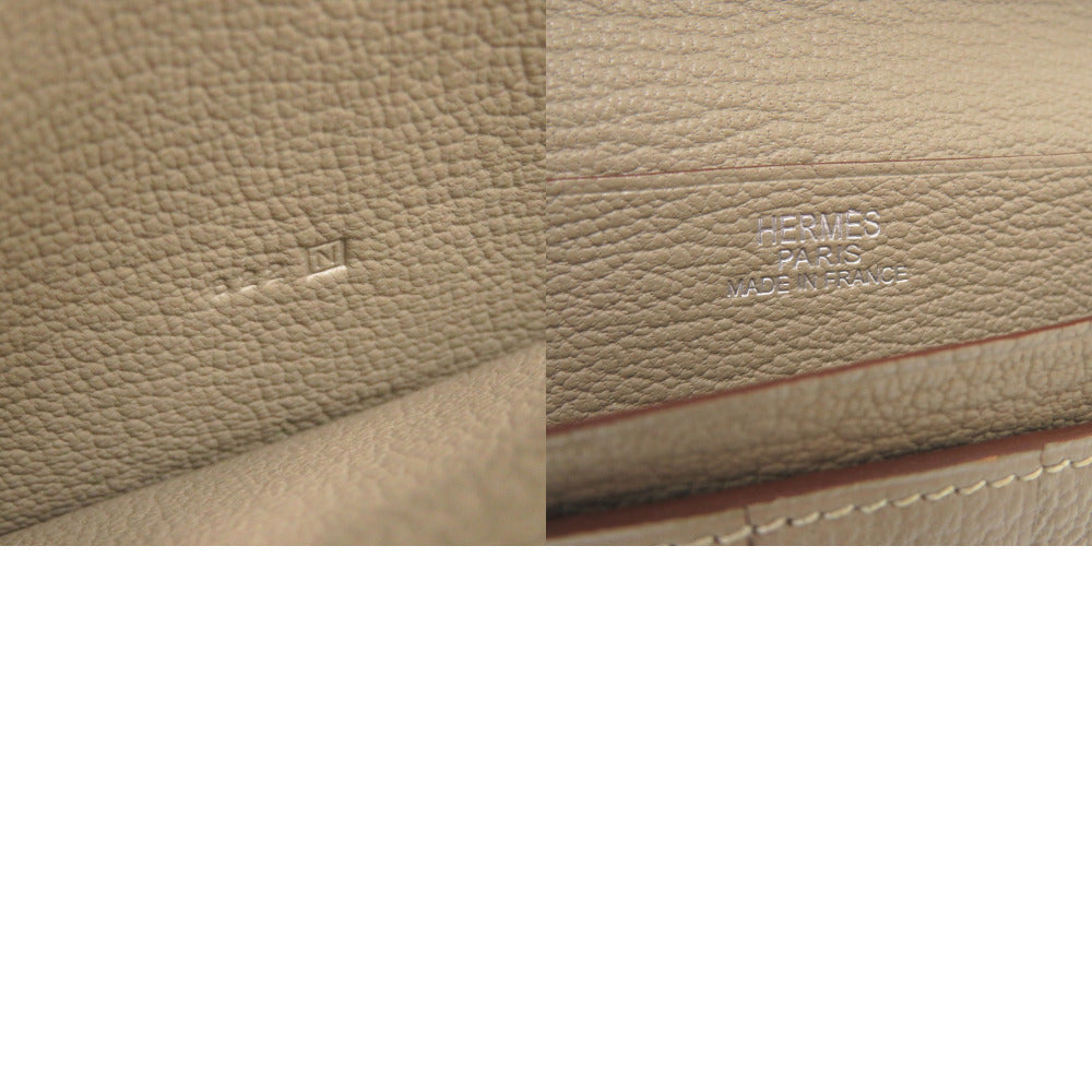 HERMES Long Wallet Purse Shave pink Beansufla Women Used Authentic