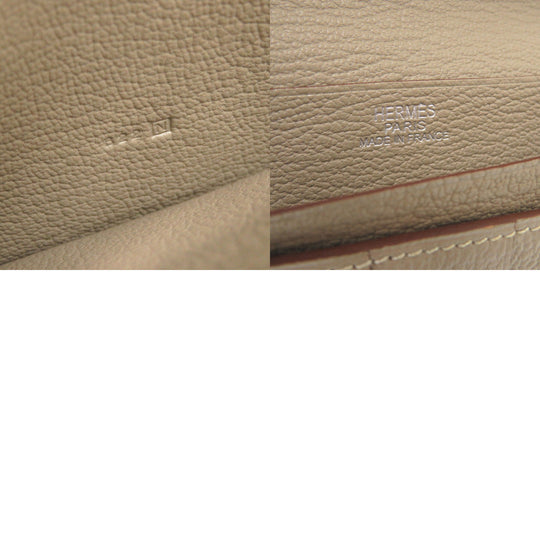 HERMES Long Wallet Purse Shave pink Beansufla Women Used Authentic